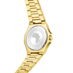 Gold/Green Mansa - from ASOROCK WATCHES  a black african american owned luxury unique watch brand with swiss rolex, Audemars Piguet, patek homage inspired style watches. Also a custom vvs moissanite diamond watch maker.