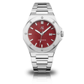 Silver/Red Mansa - from ASOROCK WATCHES  a black african american owned luxury unique watch brand with swiss rolex, Audemars Piguet, patek homage inspired style watches. Also a custom vvs moissanite diamond watch maker.
