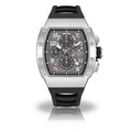 Silver/Black Motorsport GT - from ASOROCK WATCHES  a black african american owned luxury unique watch brand with swiss rolex, Audemars Piguet, patek homage inspired style watches. Also a custom vvs moissanite diamond watch maker.