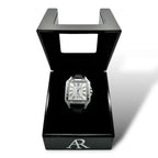 1 slot AR Branded automatic watch winder box - from ASOROCK WATCHES  a black african american owned luxury unique watch brand with swiss rolex, Audemars Piguet, patek homage inspired style watches. Also a custom vvs moissanite diamond watch maker.