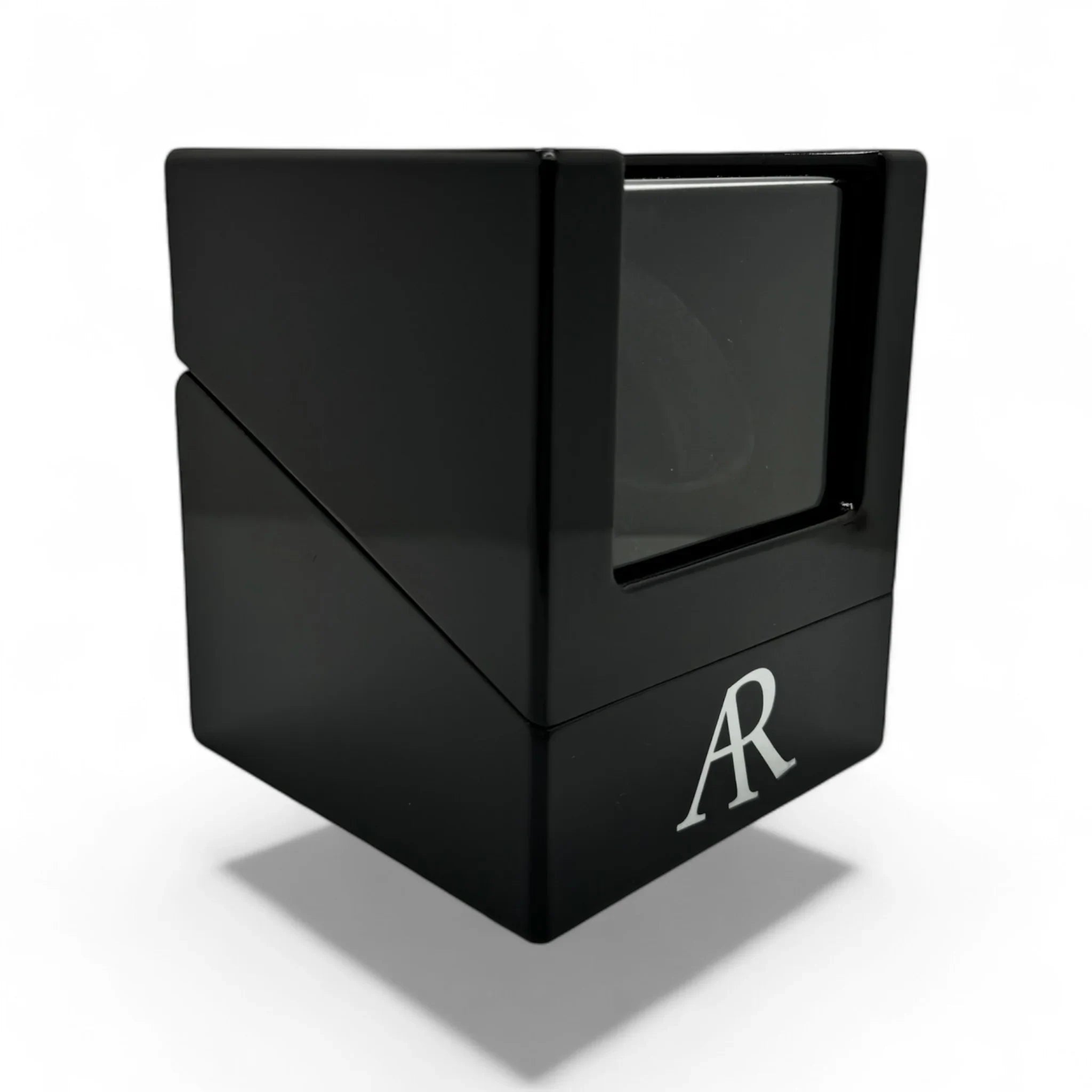 1 slot AR Branded automatic watch winder box - from ASOROCK WATCHES  a black african american owned luxury unique watch brand with swiss rolex, Audemars Piguet, patek homage inspired style watches. Also a custom vvs moissanite diamond watch maker.