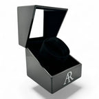 1 slot AR Branded automatic watch winder box - from ASOROCK WATCHES  a black african american owned luxury unique watch brand with swiss rolex, Audemars Piguet, patek homage inspired style watches. Also a custom vvs moissanite diamond watch maker.