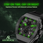 Silver/Black Motorsport GT - from ASOROCK WATCHES  a black african american owned luxury unique watch brand with swiss rolex, Audemars Piguet, patek homage inspired style watches. Also a custom vvs moissanite diamond watch maker.