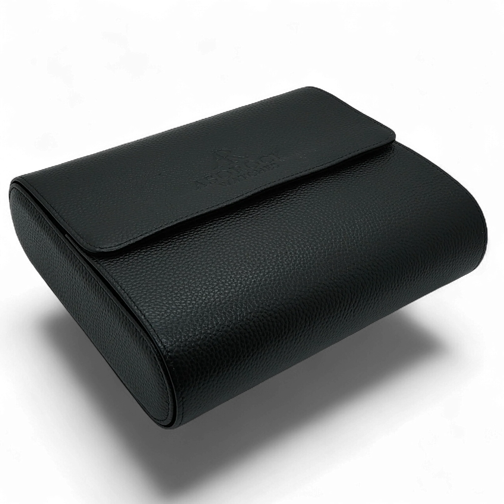 6pcs Black litchi leather watch case - from ASOROCK WATCHES  a black african american owned luxury unique watch brand with swiss rolex, Audemars Piguet, patek homage inspired style watches. Also a custom vvs moissanite diamond watch maker.
