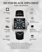 Silver/Black - navy blue strap Diplomat
