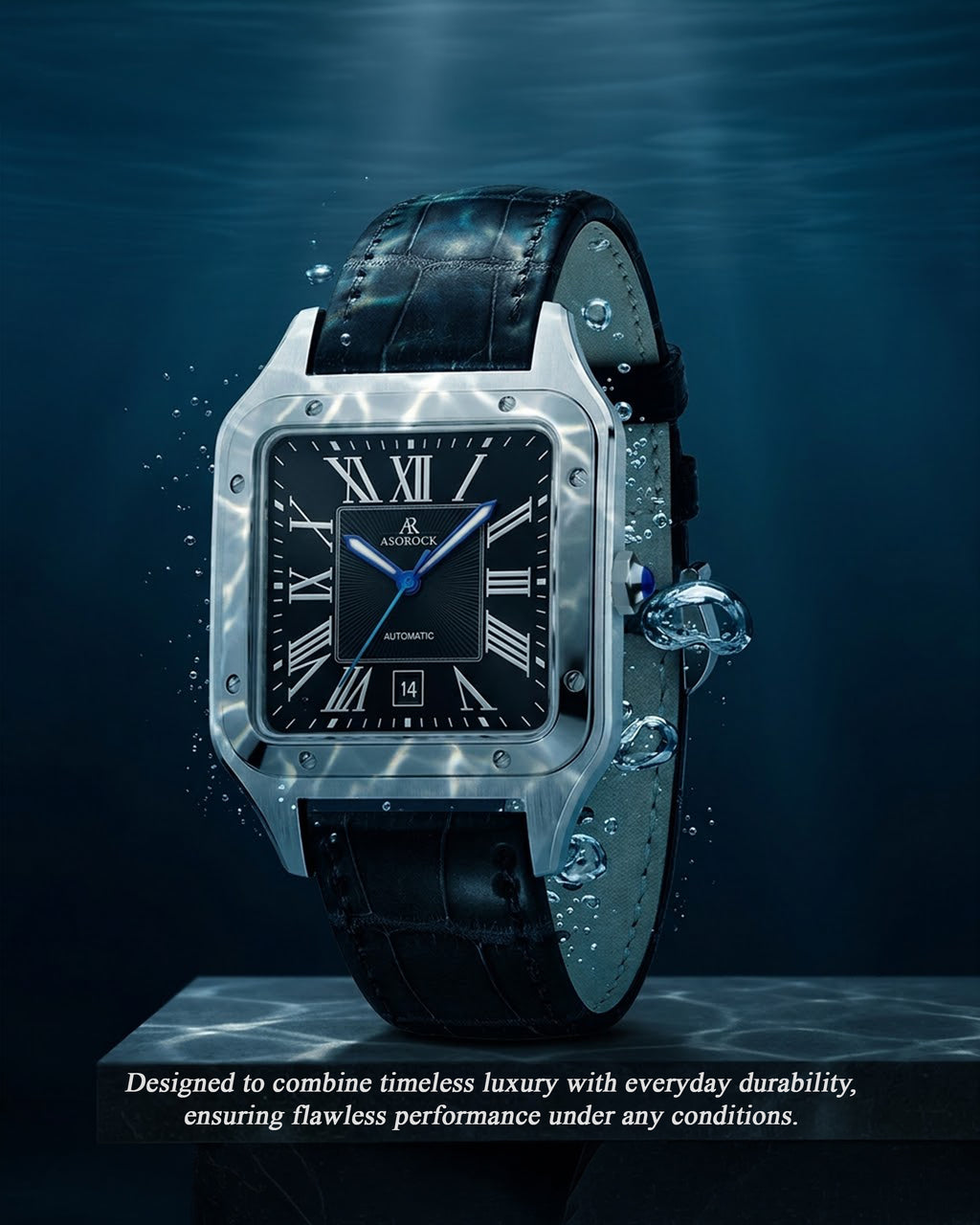 Silver/Black - navy blue strap Diplomat