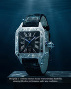 Silver/Black - navy blue strap Diplomat