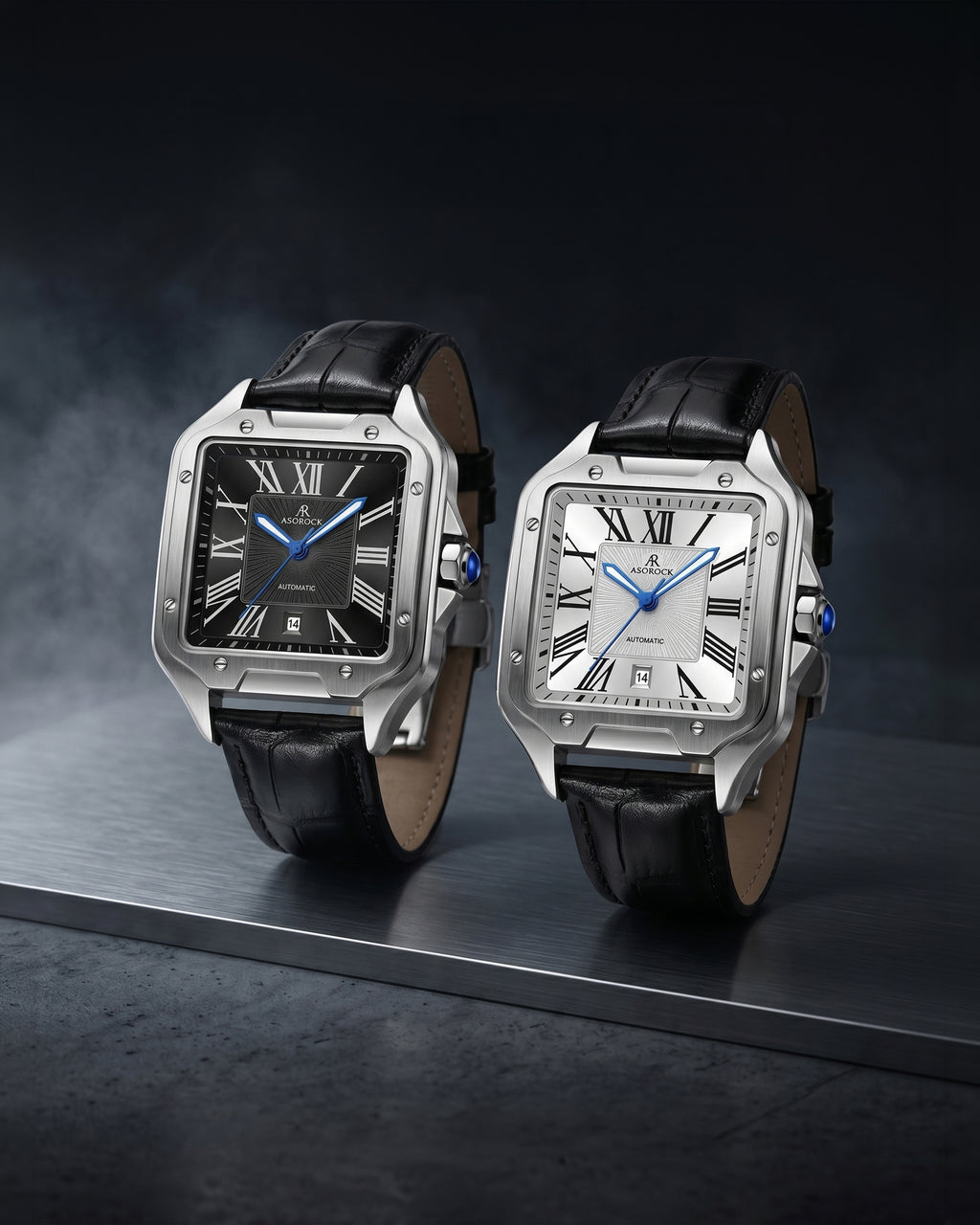Silver/Black - navy blue strap Diplomat