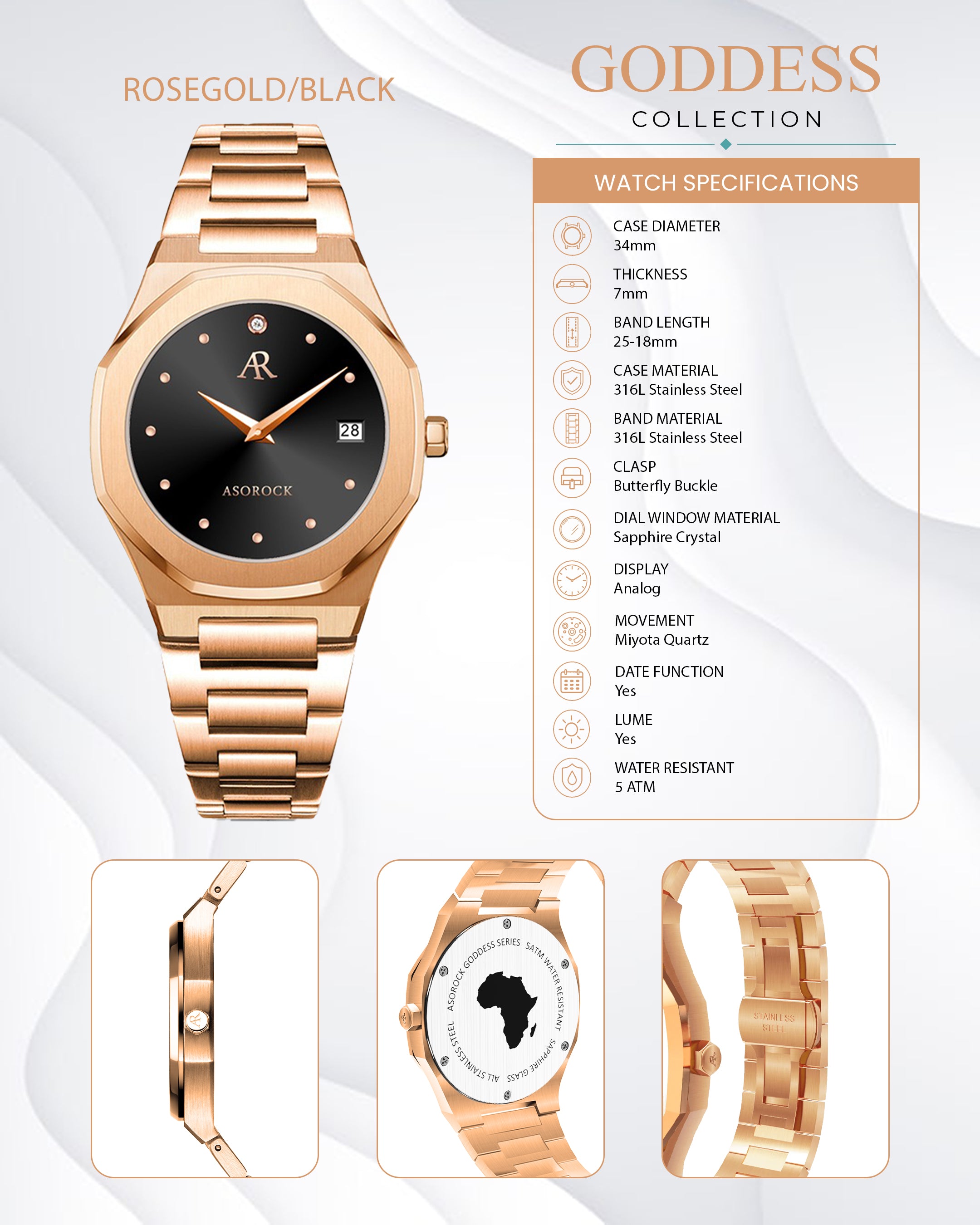 RoseGold/Black goddess (Pre-order ships out in August)