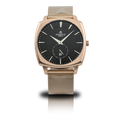 RoseGold/Black Monolith (rosegold mesh strap) - from ASOROCK WATCHES  a black african american owned luxury unique watch brand with swiss rolex, Audemars Piguet, patek homage inspired style watches. Also a custom vvs moissanite diamond watch maker.
