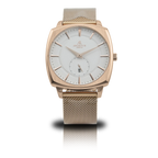 RoseGold/White Monolith (rosegold mesh strap) - from ASOROCK WATCHES  a black african american owned luxury unique watch brand with swiss rolex, Audemars Piguet, patek homage inspired style watches. Also a custom vvs moissanite diamond watch maker.