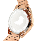 Rosegold/black - black leather strap Villa - from ASOROCK WATCHES  a black african american owned luxury unique watch brand with swiss rolex, Audemars Piguet, patek homage inspired style watches. Also a custom vvs moissanite diamond watch maker.