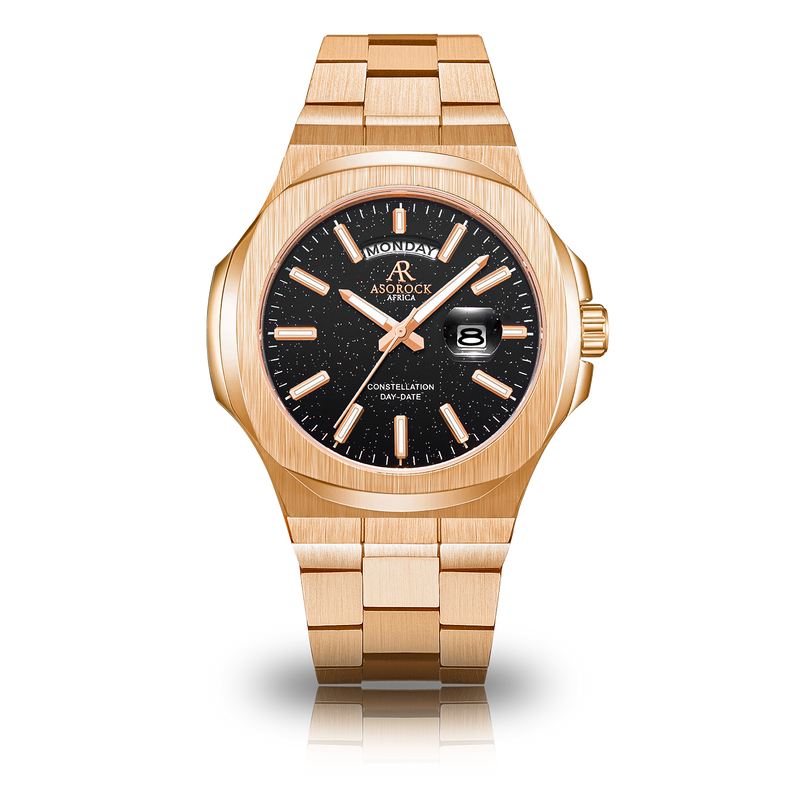 Rosegold/Black plain Constellation Day Date
