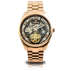 Rosegold/Black Villa Automatic Tourbillon - from ASOROCK WATCHES  a black african american owned luxury unique watch brand with swiss rolex, Audemars Piguet, patek homage inspired style watches. Also a custom vvs moissanite diamond watch maker.