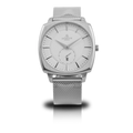 Silver/White Monolith (silver mesh strap) - from ASOROCK WATCHES  a black african american owned luxury unique watch brand with swiss rolex, Audemars Piguet, patek homage inspired style watches. Also a custom vvs moissanite diamond watch maker.