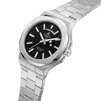 Silver/Black plain Constellation Day Date - from ASOROCK WATCHES  a black african american owned luxury unique watch brand with swiss rolex, Audemars Piguet, patek homage inspired style watches. Also a custom vvs moissanite diamond watch maker.