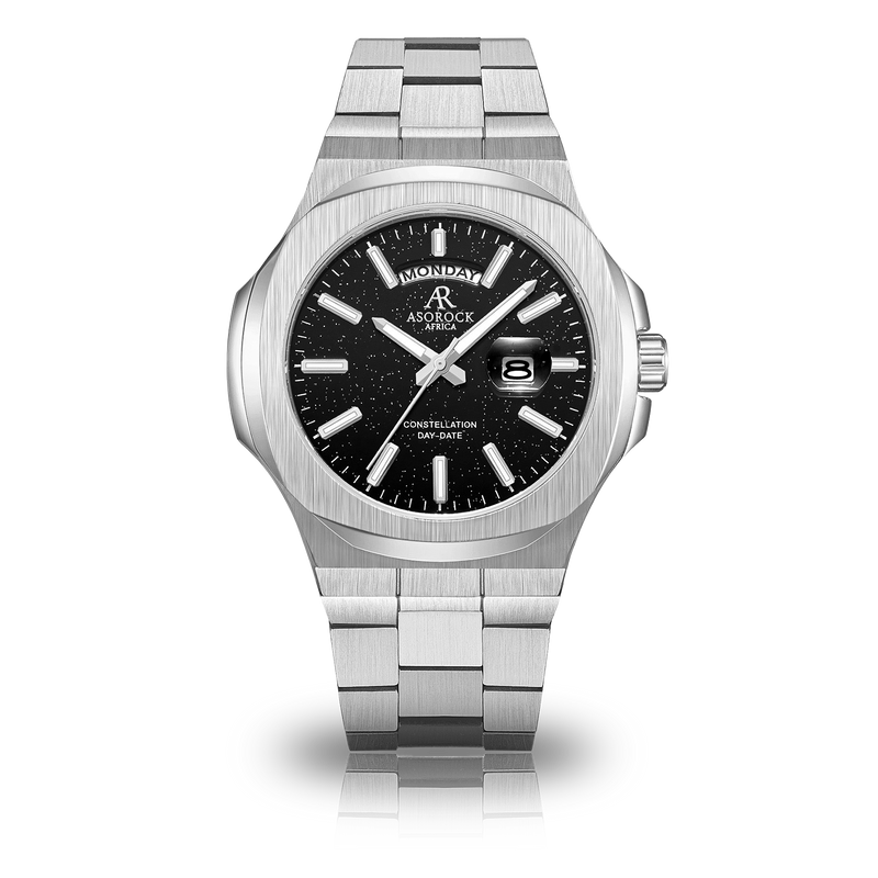 Silver/Black plain Constellation Day Date