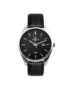 Silver/black - black leather strap Villa - from ASOROCK WATCHES  a black african american owned luxury unique watch brand with swiss rolex, Audemars Piguet, patek homage inspired style watches. Also a custom vvs moissanite diamond watch maker.