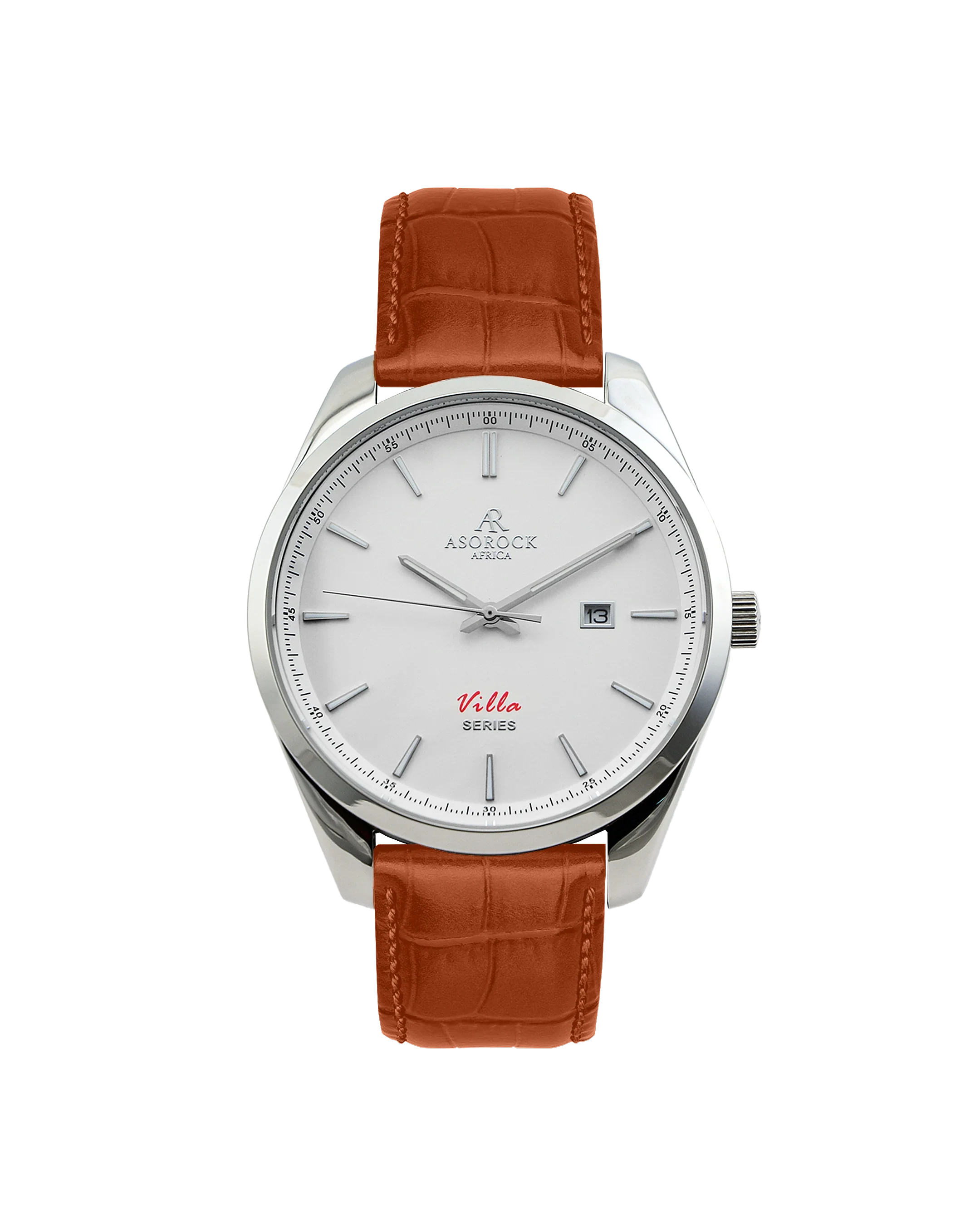 Villa Brown leather strap (select clasp) - from ASOROCK WATCHES  a black african american owned luxury unique watch brand with swiss rolex, Audemars Piguet, patek homage inspired style watches. Also a custom vvs moissanite diamond watch maker.