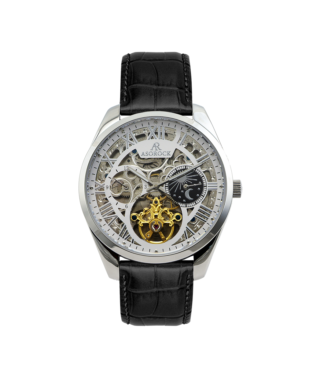 Villa black leather strap (select clasp) - from ASOROCK WATCHES  a black african american owned luxury unique watch brand with swiss rolex, Audemars Piguet, patek homage inspired style watches. Also a custom vvs moissanite diamond watch maker.