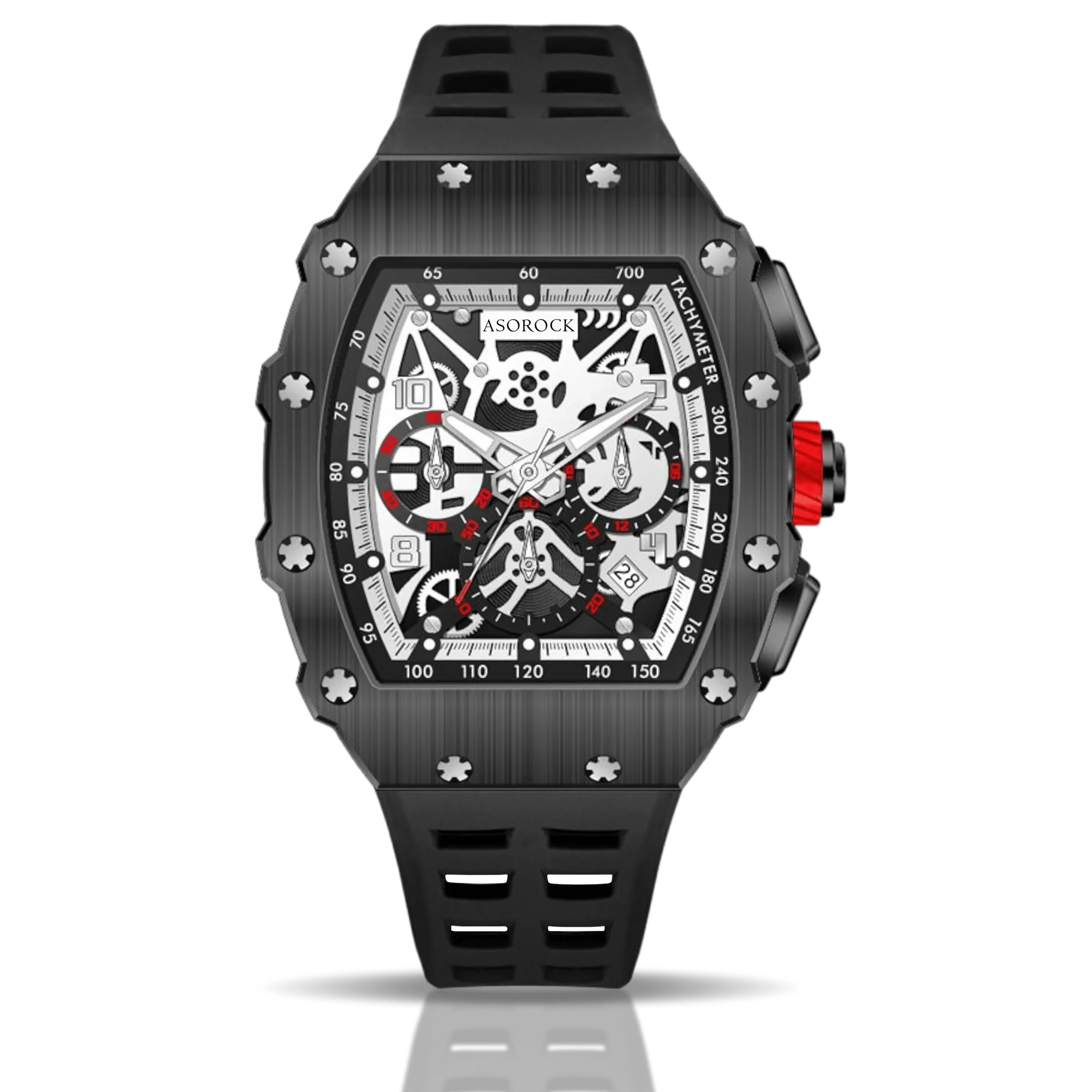 All Black Motorsport - from ASOROCK WATCHES  a black african american owned luxury unique watch brand with swiss rolex, Audemars Piguet, patek homage inspired style watches. Also a custom vvs moissanite diamond watch maker. 