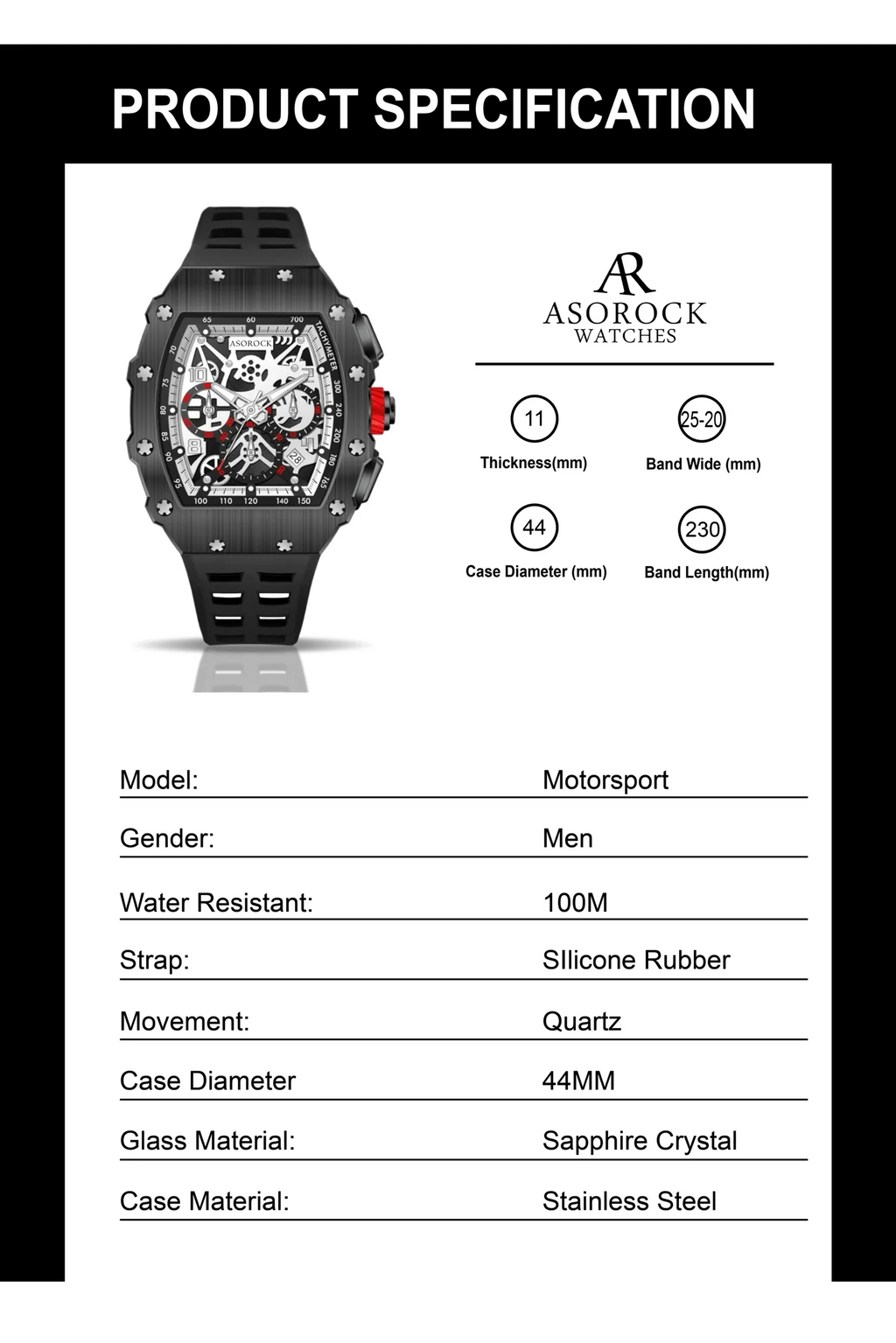 All Black Motorsport - from ASOROCK WATCHES  a black african american owned luxury unique watch brand with swiss rolex, Audemars Piguet, patek homage inspired style watches. Also a custom vvs moissanite diamond watch maker. 