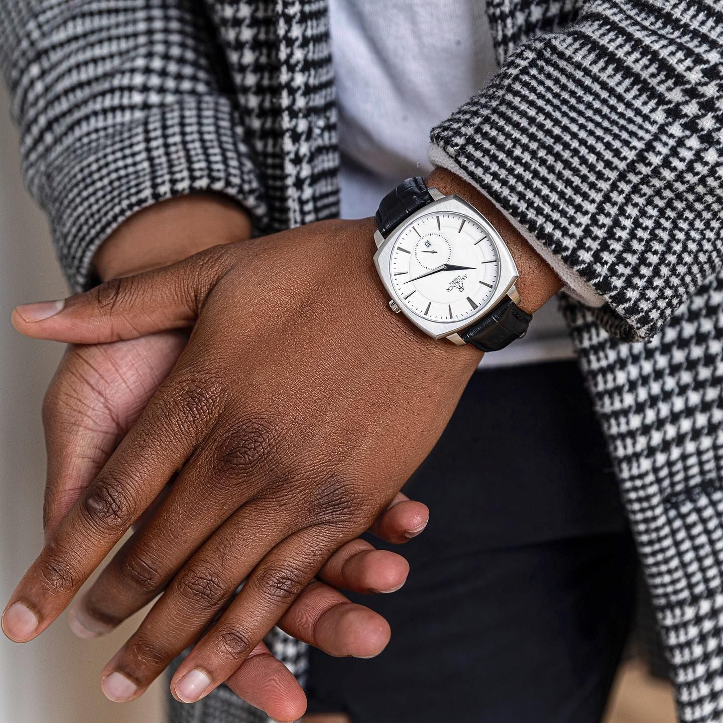 Silver/White Monolith (PRE-ORDER RESTOCK SHIPS OUT IN OCTOBER) - from ASOROCK WATCHES  a black african american owned luxury unique watch brand with swiss rolex, Audemars Piguet, patek homage inspired style watches. Also a custom vvs moissanite diamond watch maker.