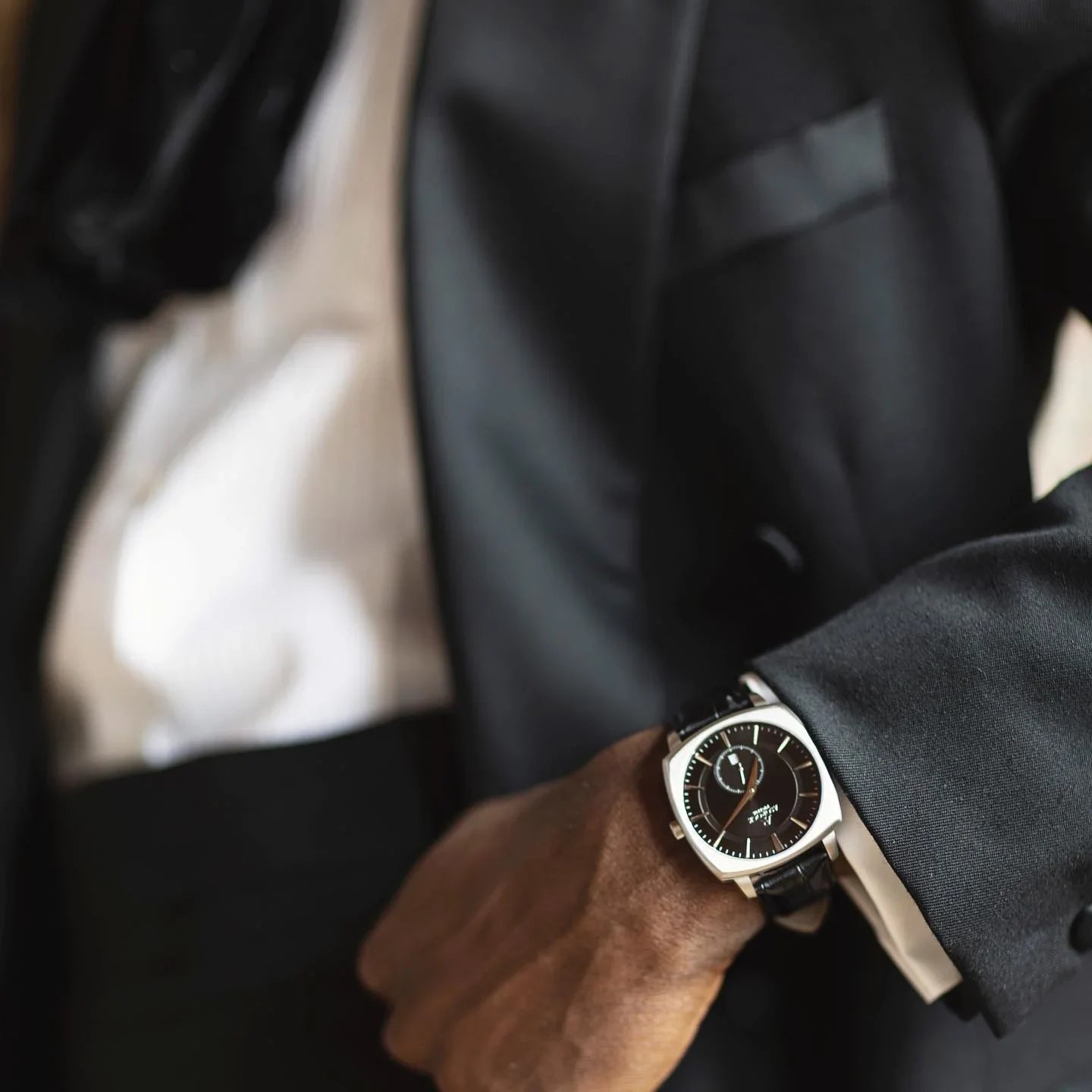 Black/Silver Monolith (PRE-ORDER RESTOCK SHIPS OUT IN OCTOBER) - from ASOROCK WATCHES  a black african american owned luxury unique watch brand with swiss rolex, Audemars Piguet, patek homage inspired style watches. Also a custom vvs moissanite diamond watch maker.