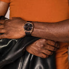 RoseGold/Black Monolith (PRE-ORDER RESTOCK SHIPS OUT IN OCTOBER) - from ASOROCK WATCHES  a black african american owned luxury unique watch brand with swiss rolex, Audemars Piguet, patek homage inspired style watches. Also a custom vvs moissanite diamond watch maker.