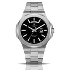 Silver/Black Frosted Stardust Constellation Day Date - from ASOROCK WATCHES  a black african american owned luxury unique watch brand with swiss rolex, Audemars Piguet, patek homage inspired style watches. Also a custom vvs moissanite diamond watch maker. 
