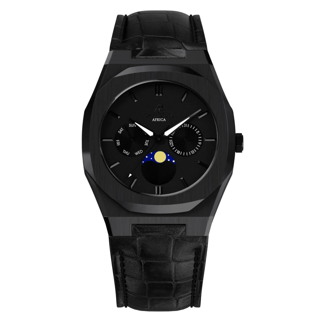 All Black Transporter - from ASOROCK WATCHES  a black african american owned luxury unique watch brand with swiss rolex AP homage style watches 