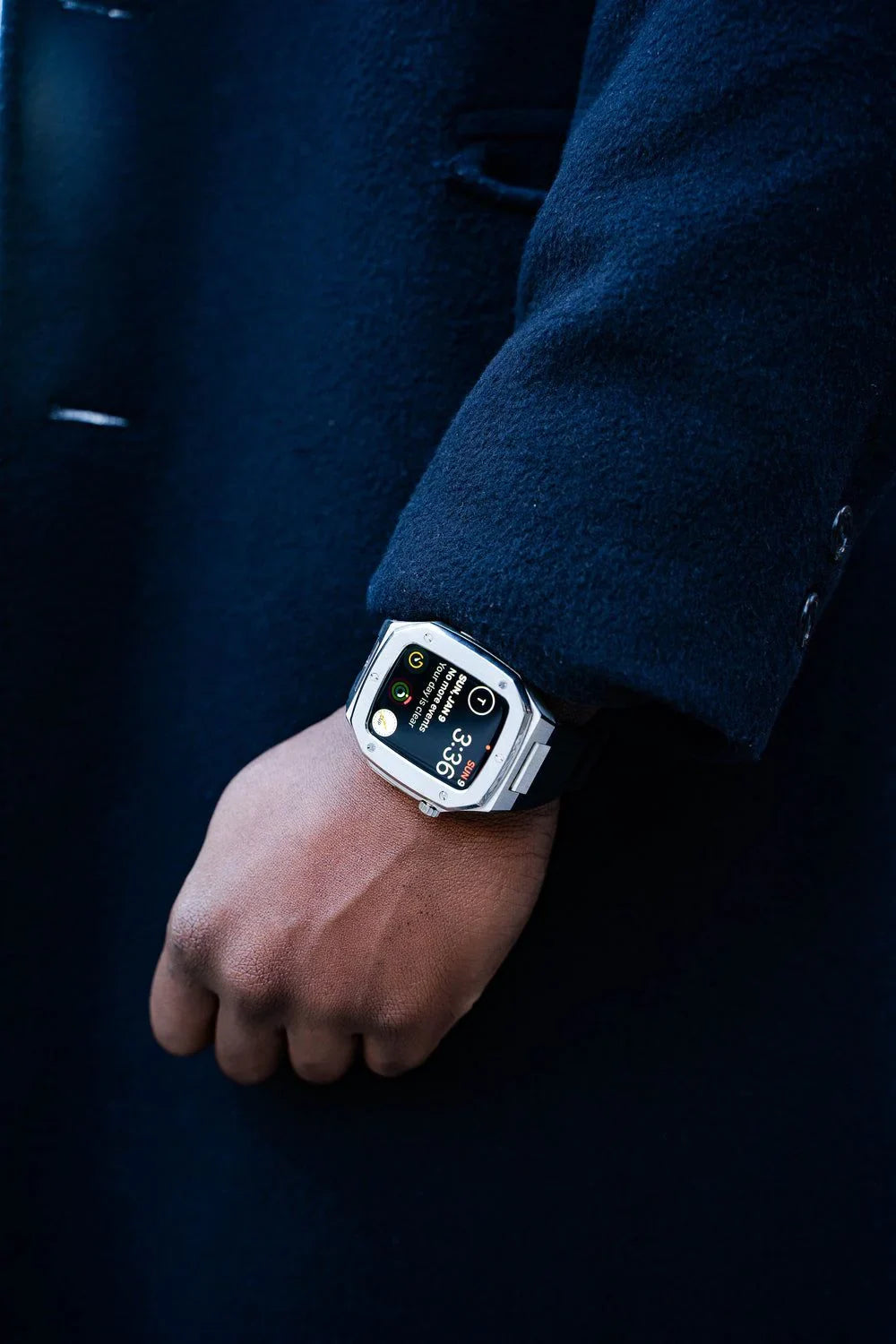 black rubber smartwatch case strap - from ASOROCK WATCHES  a black african american owned luxury unique watch brand with swiss rolex AP homage style watches 