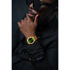 Gold/Green Mansa - from ASOROCK WATCHES  a black african american owned luxury unique watch brand with swiss rolex AP homage style watches 