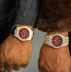 Iced transporter - Small diamond bezel - Fully iced strap - from ASOROCK WATCHES  a black african american owned luxury unique watch brand with swiss rolex, Audemars Piguet, patek homage inspired style watches. Also a custom vvs moissanite diamond watch maker. 