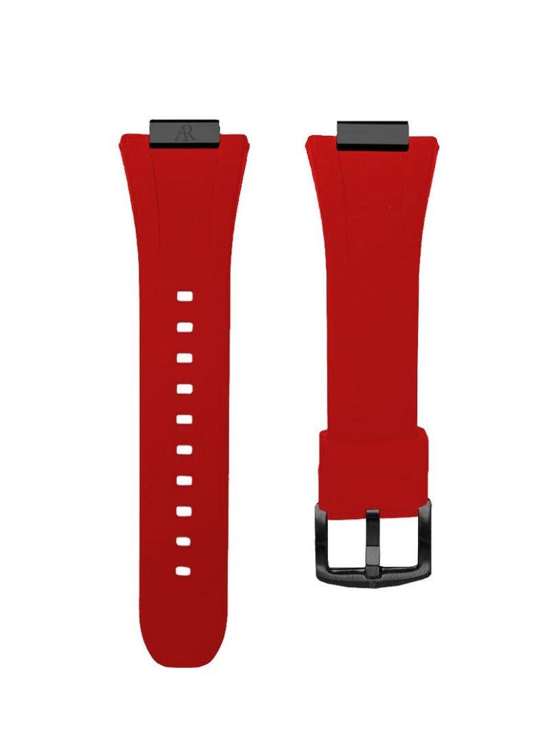 red rubber smartwatch case strap - from ASOROCK WATCHES  a black african american owned luxury unique watch brand with swiss rolex AP homage style watches 