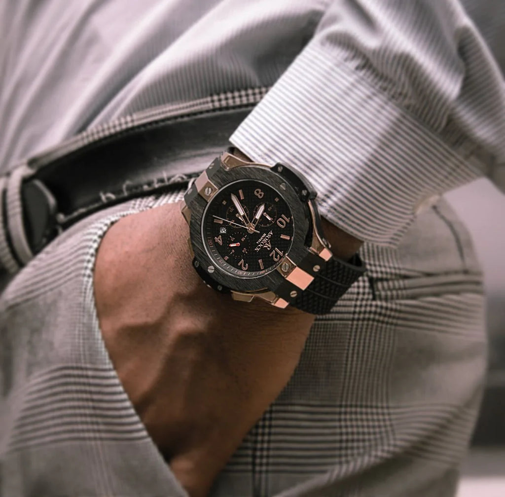 RoseGold SpeedRacer - from ASOROCK WATCHES  a black african american owned luxury unique watch brand with swiss rolex AP homage style watches 