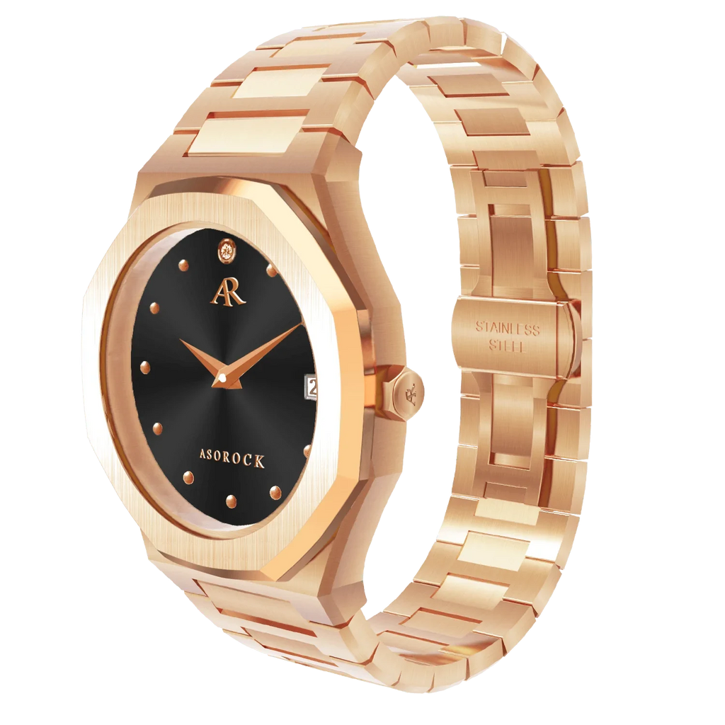 RoseGold/Black goddess - from ASOROCK WATCHES  a black african american owned luxury unique watch brand with swiss rolex AP homage style watches 