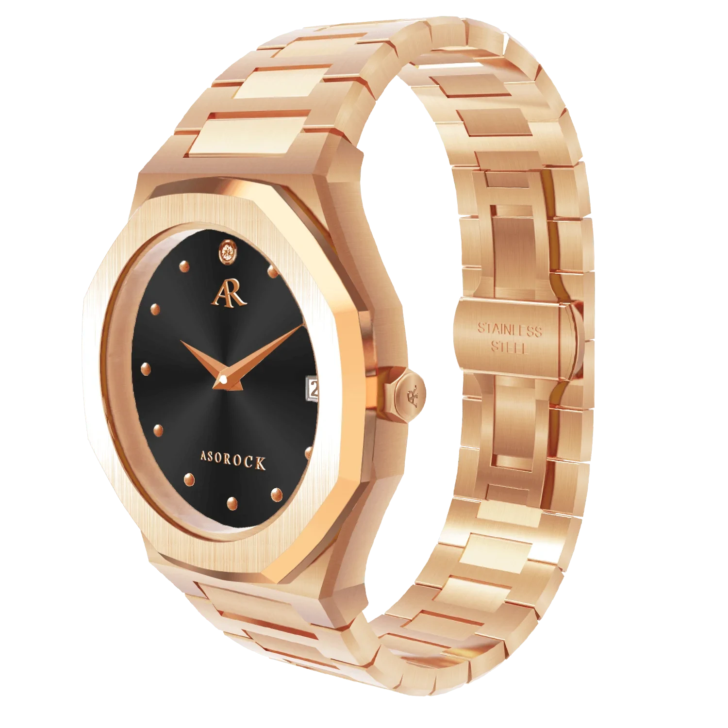 RoseGold/Black goddess - from ASOROCK WATCHES  a black african american owned luxury unique watch brand with swiss rolex AP homage style watches 