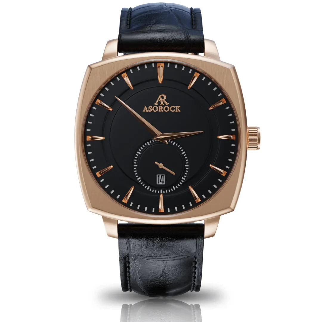 RoseGold/Black Monolith - from ASOROCK WATCHES  a black african american owned luxury unique watch brand with swiss rolex AP homage style watches 