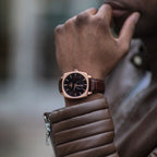 RoseGold/Black Monolith - from ASOROCK WATCHES  a black african american owned luxury unique watch brand with swiss rolex AP homage style watches 