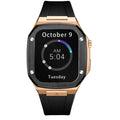 Rosegold/Black rubber smartwatch case (7 series) - from ASOROCK WATCHES  a black african american owned luxury unique watch brand with swiss rolex AP homage style watches 