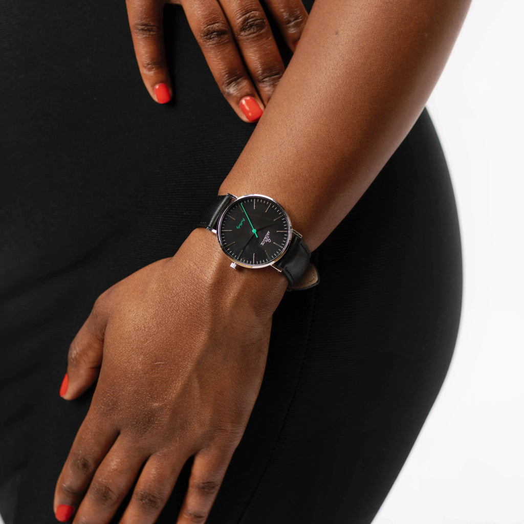 Silver/Black FirstLady - from ASOROCK WATCHES  a black african american owned luxury unique watch brand with swiss rolex AP homage style watches 