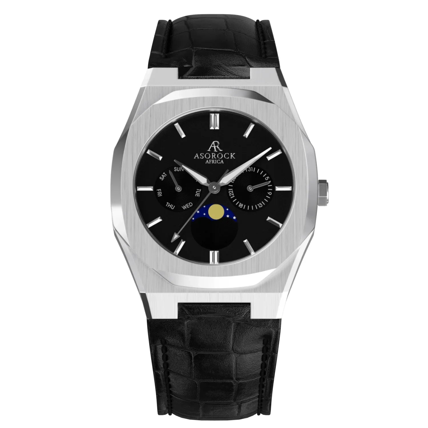 Silver/Black Transporter - from ASOROCK WATCHES  a black african american owned luxury unique watch brand with swiss rolex AP homage style watches 