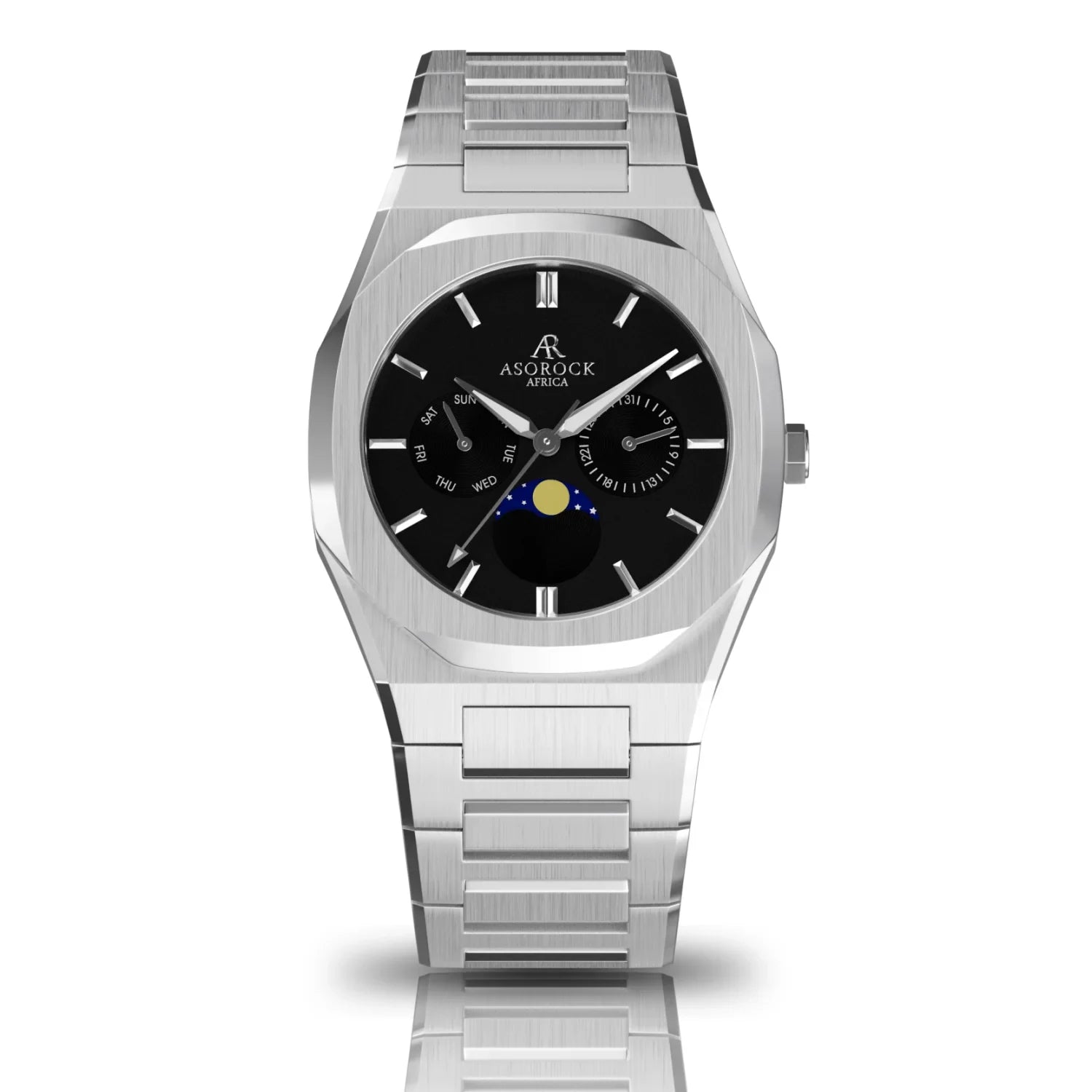 Silver/Black Transporter - from ASOROCK WATCHES  a black african american owned luxury unique watch brand with swiss rolex AP homage style watches 