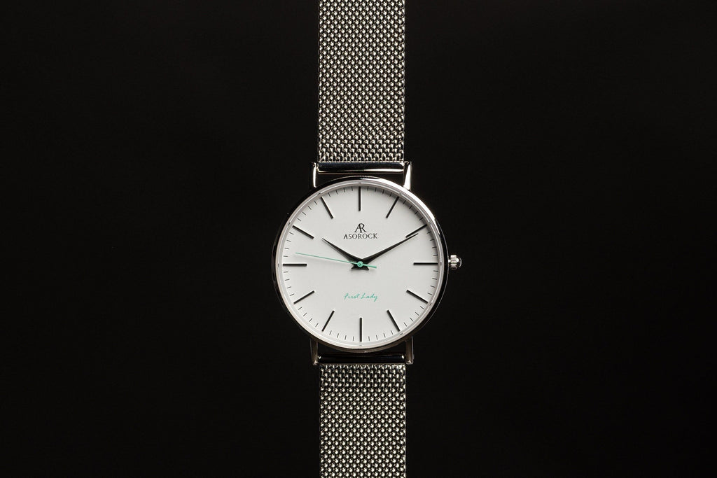 Silver/White FirstLady - from ASOROCK WATCHES  a black african american owned luxury unique watch brand with swiss rolex AP homage style watches 