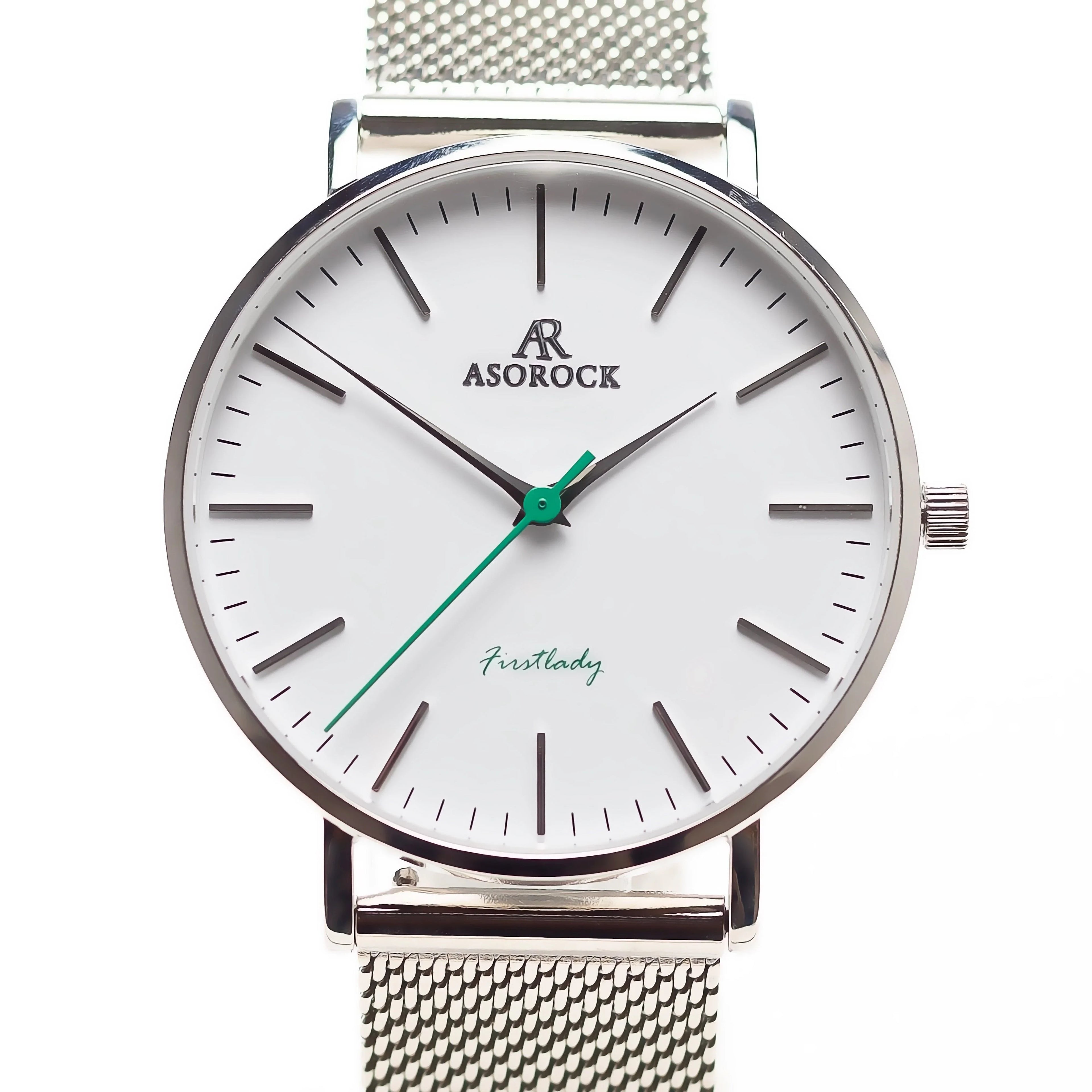 Silver/White FirstLady - from ASOROCK WATCHES  a black african american owned luxury unique watch brand with swiss rolex AP homage style watches 